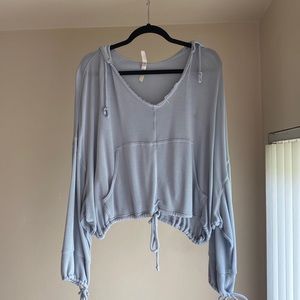 FP Movement by Free People powder blue baggy cropped hoodie size XS
